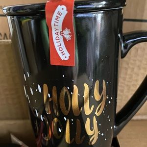 Holiday Time ceramic mug with coaster